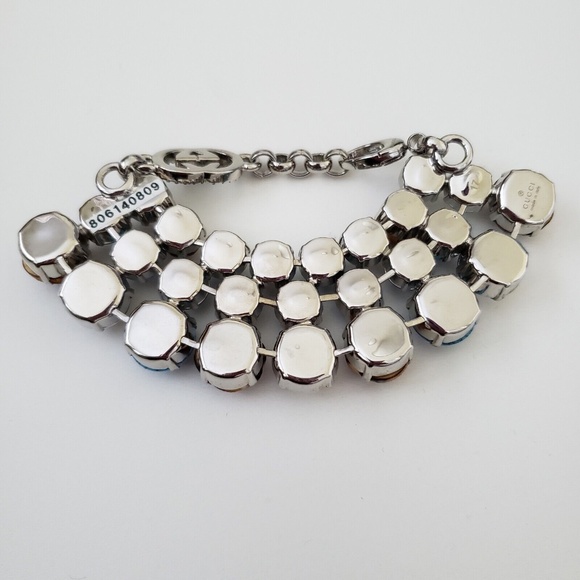 Gucci Statement Necklace & Bracelet Set Bamboo Swarovski Crystals - Picture 10 of 12